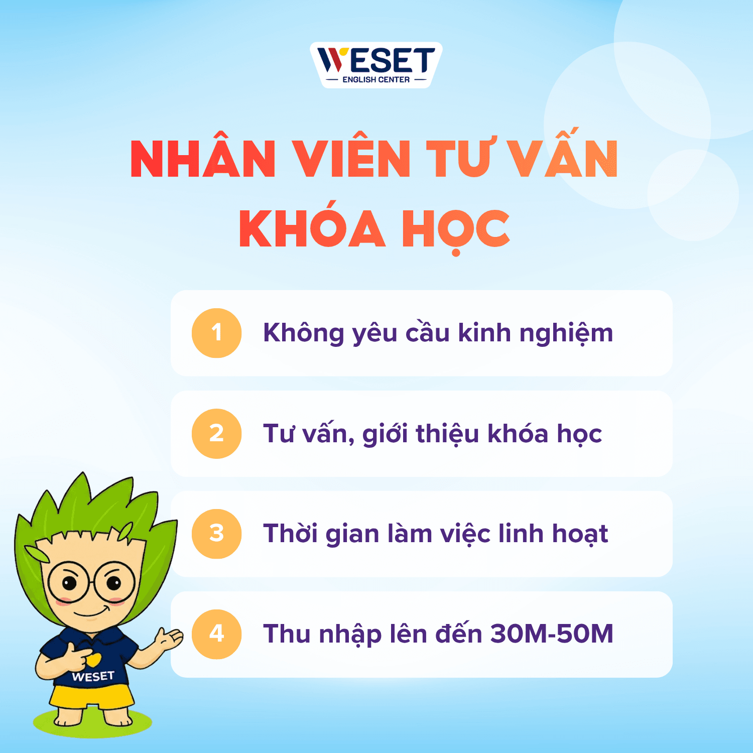 [TUYỂN DỤNG] NHÂN VIÊN TƯ VẤN KHOÁ HỌC (PART-TIME | FULL-TIME)