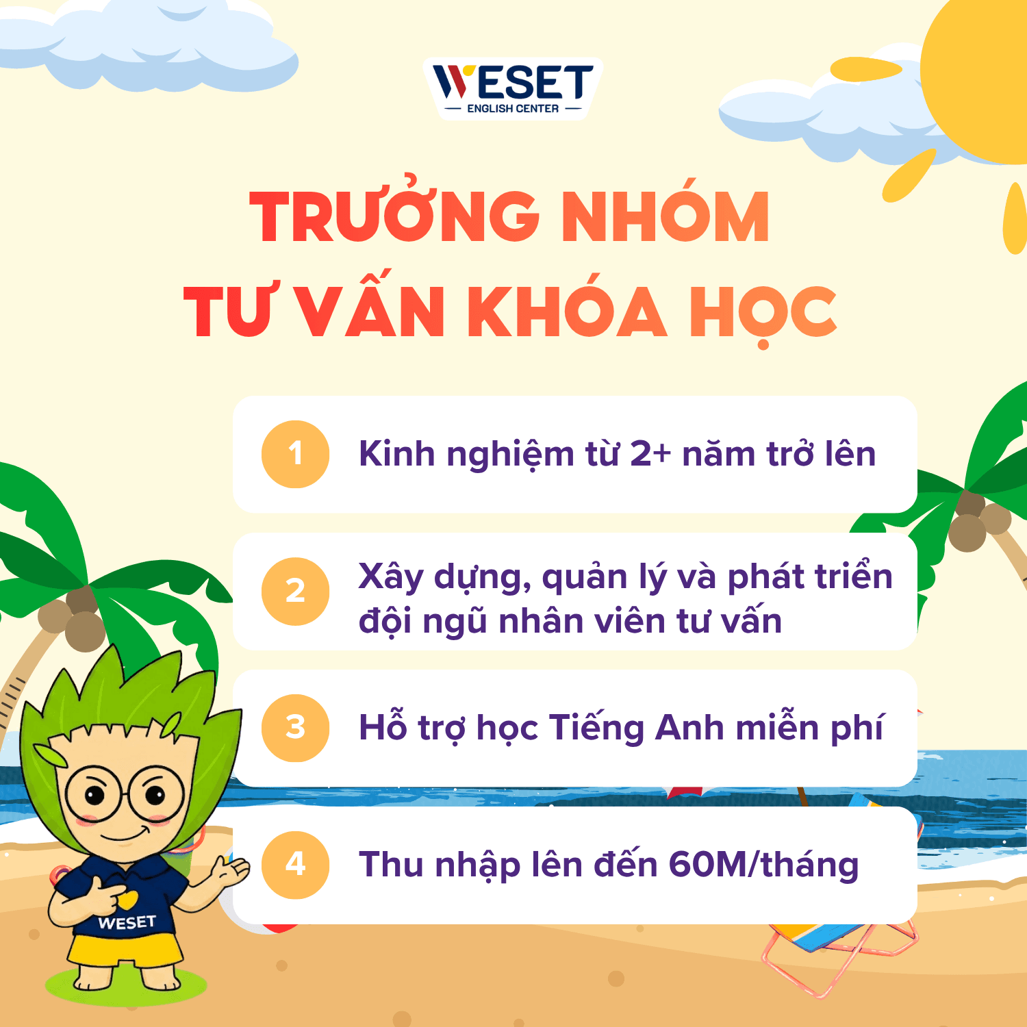 [TUYỂN DỤNG] EC LEADER – TRƯỞNG NHÓM TƯ VẤN KHOÁ HỌC