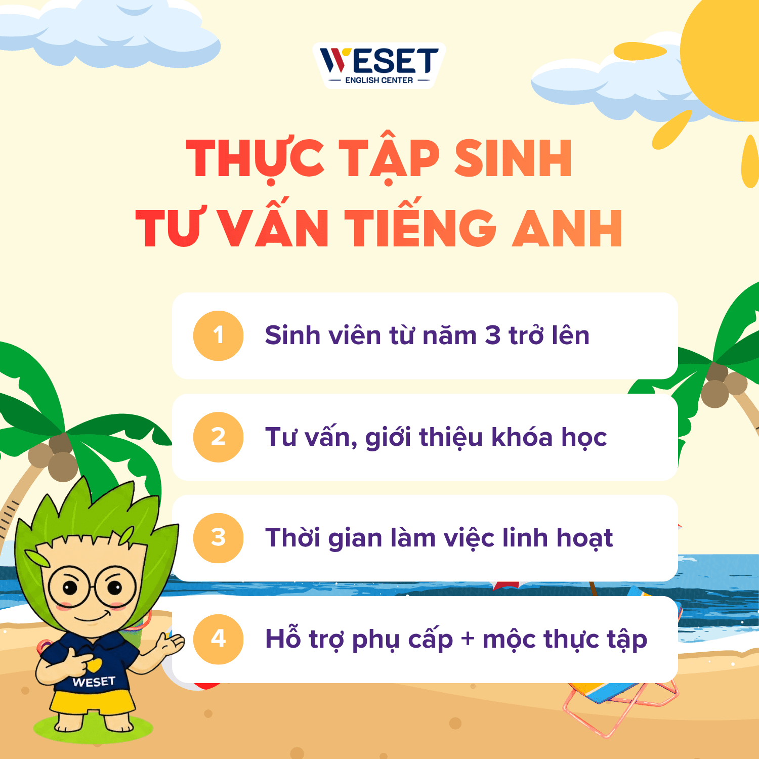 [TUYỂN DỤNG] THỰC TẬP SINH TƯ VẤN TIẾNG ANH