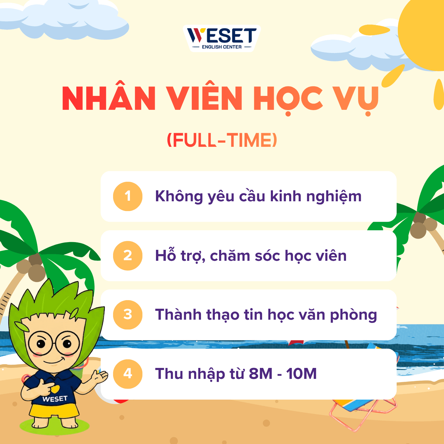 Thumbnail: [TUYỂN DỤNG] NHÂN VIÊN HỌC VỤ (FULL-TIME)