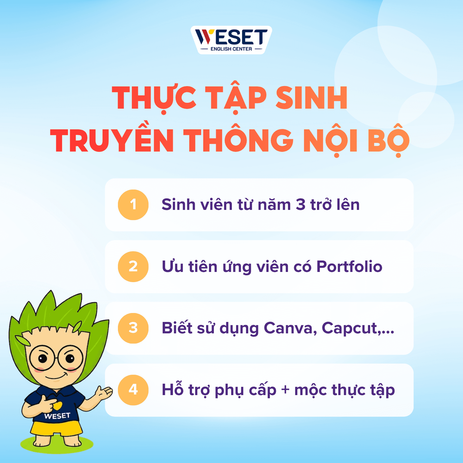 [TUYỂN DỤNG] THỰC TẬP SINH TRUYỀN THÔNG NỘI BỘ