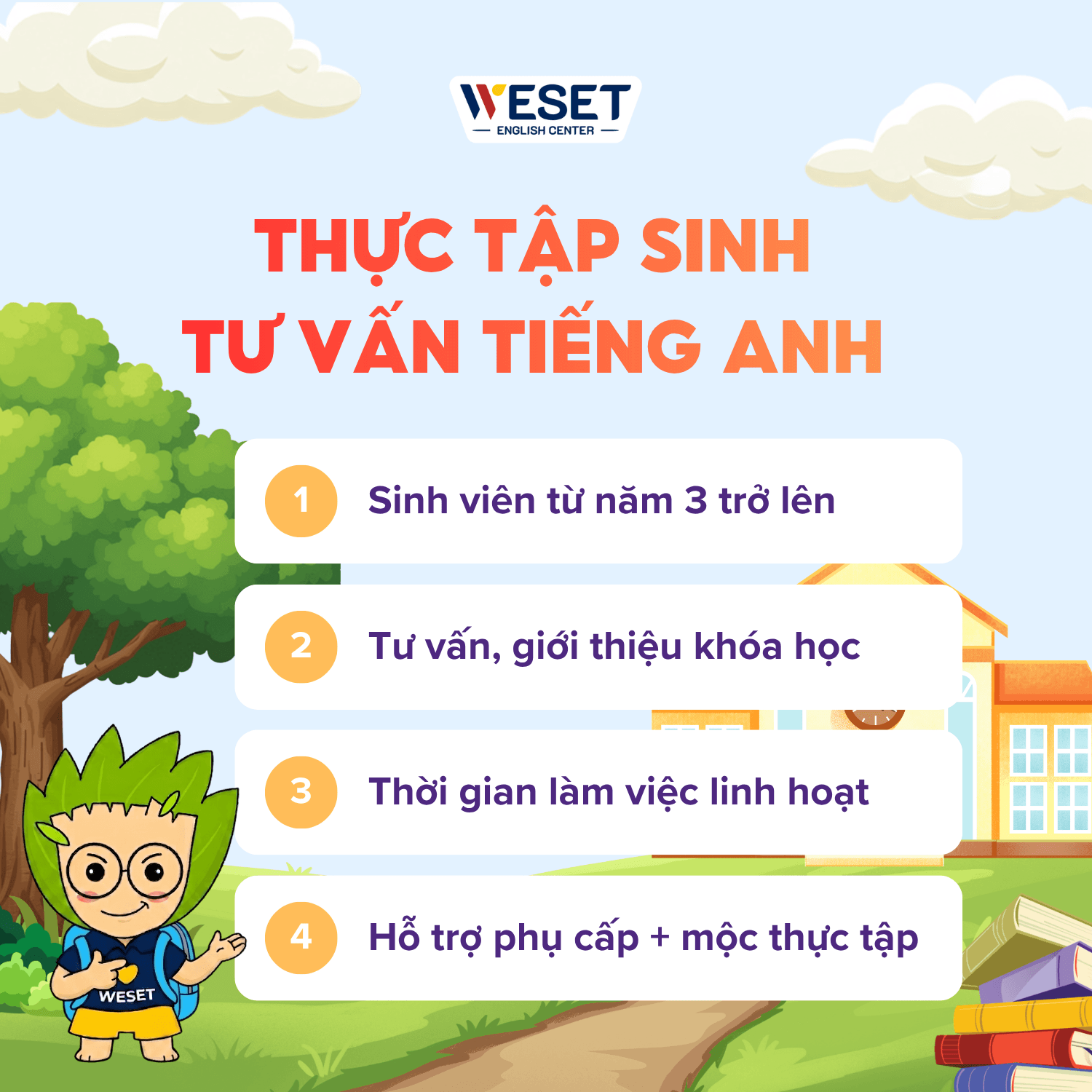 [TUYỂN DỤNG] THỰC TẬP SINH TƯ VẤN TIẾNG ANH