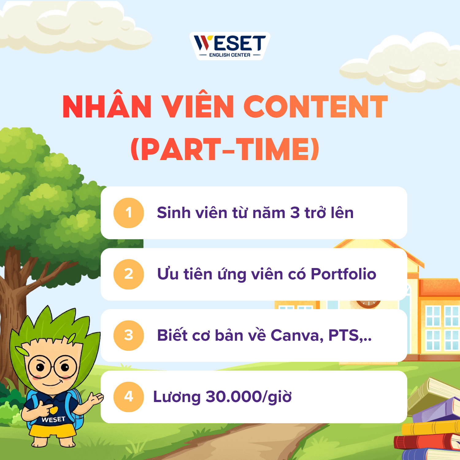 [TUYỂN DỤNG] NHÂN VIÊN CONTENT (PART-TIME)