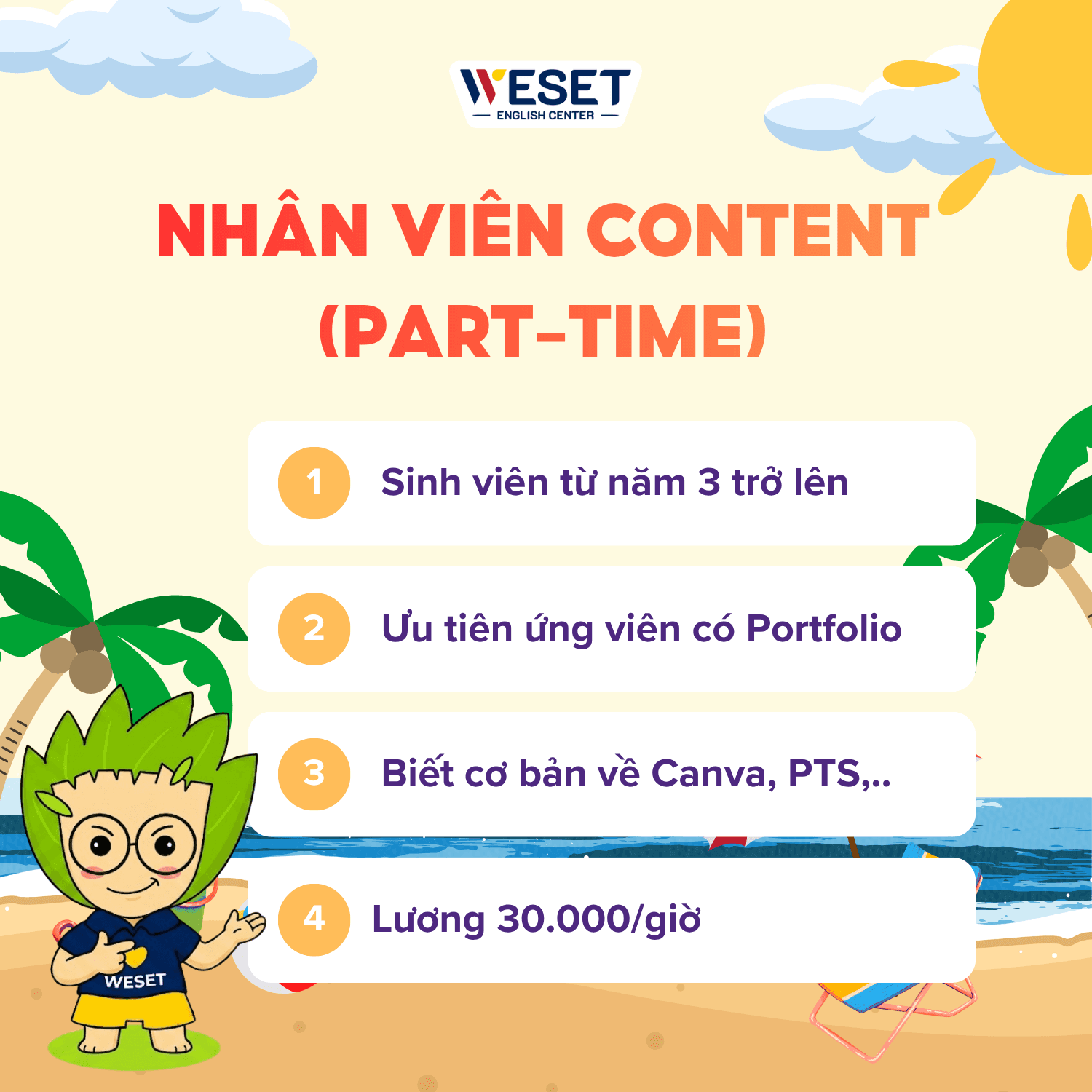 [TUYỂN DỤNG] NHÂN VIÊN CONTENT (PART-TIME)