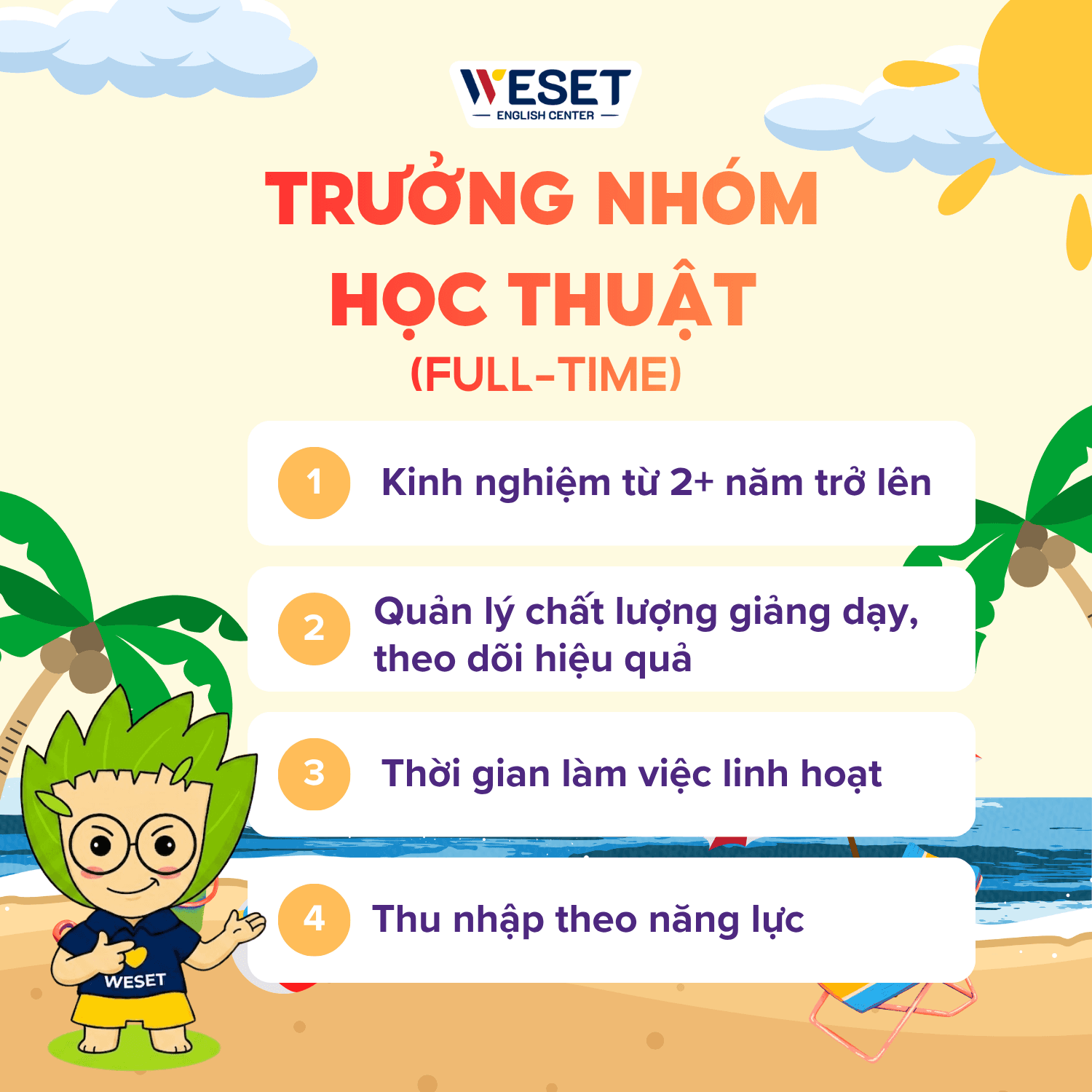 TRƯỞNG NHÓM HỌC THUẬT (CHƯƠNG TRÌNH CHO THIẾU NHI)
